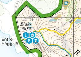 Tryckt karta över Björnlandets nationalpark