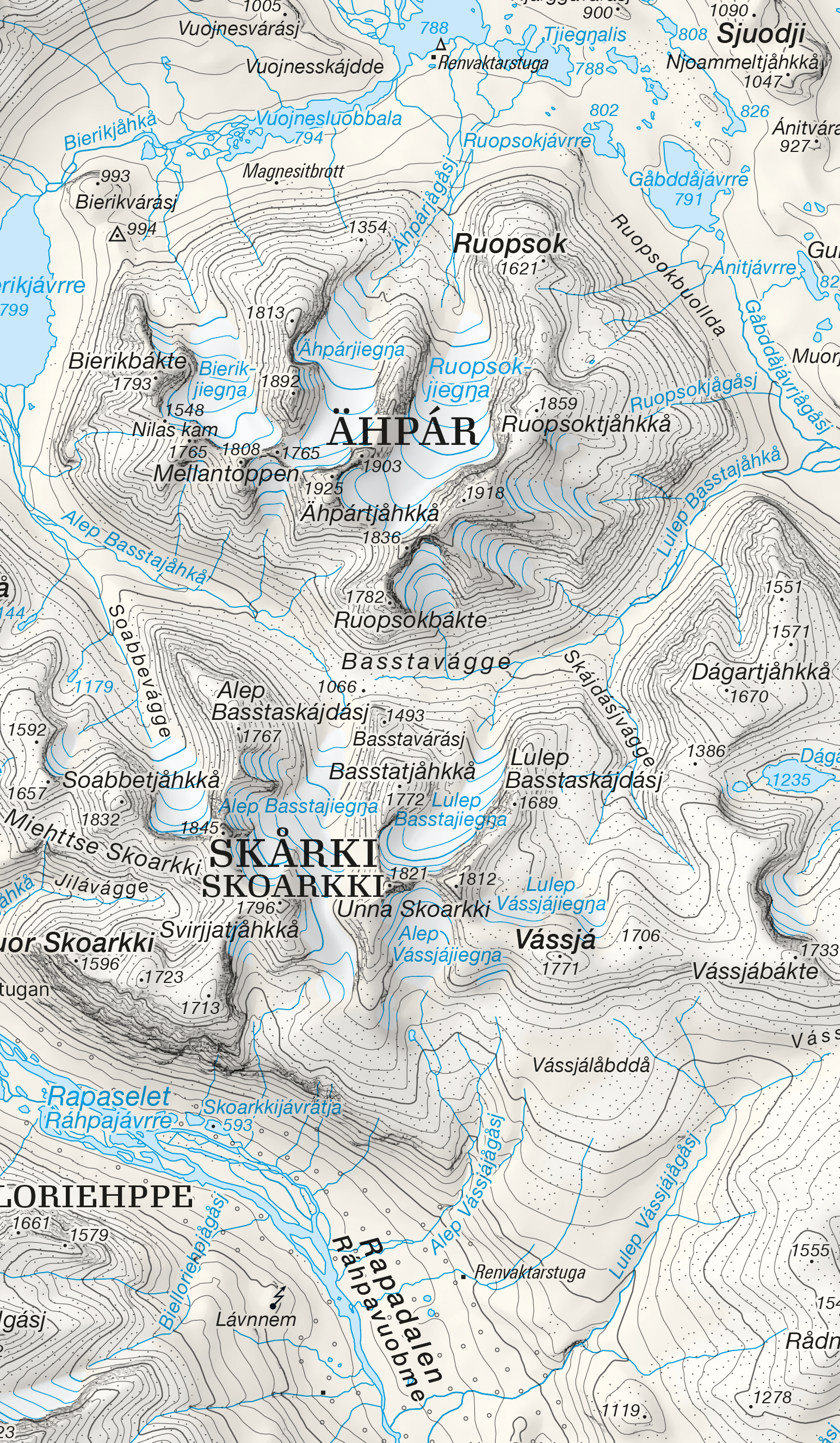Karta över Sarek