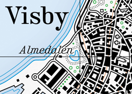 Karta över Visby innerstad
